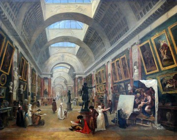100 Great Art Painting - Hubert Robert Design for the Arrangement of the Great Gallery of the Louvre des Louvre